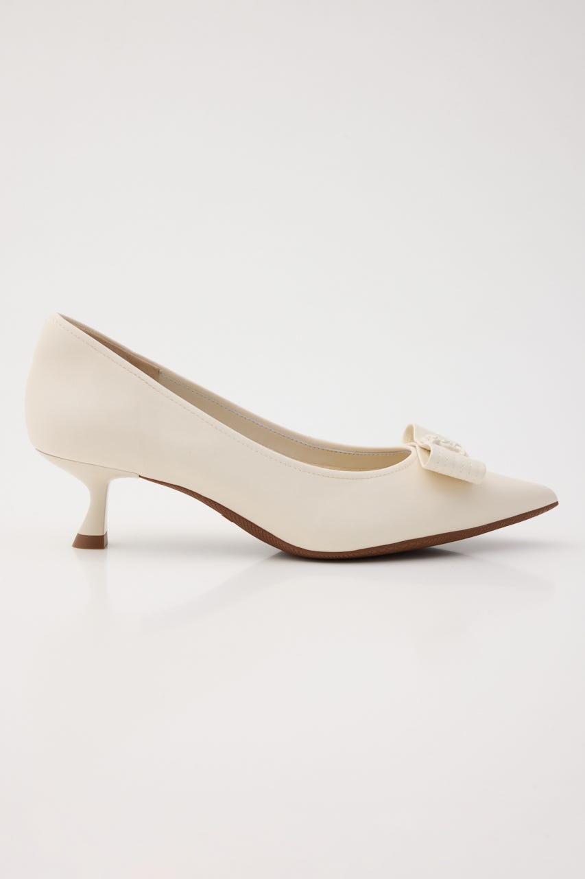 ラニーキトゥンヒールパンプス WHT 23.0cm