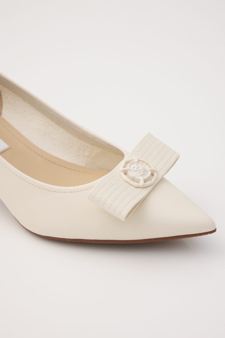 ラニーキトゥンヒールパンプス WHT 23.0cm