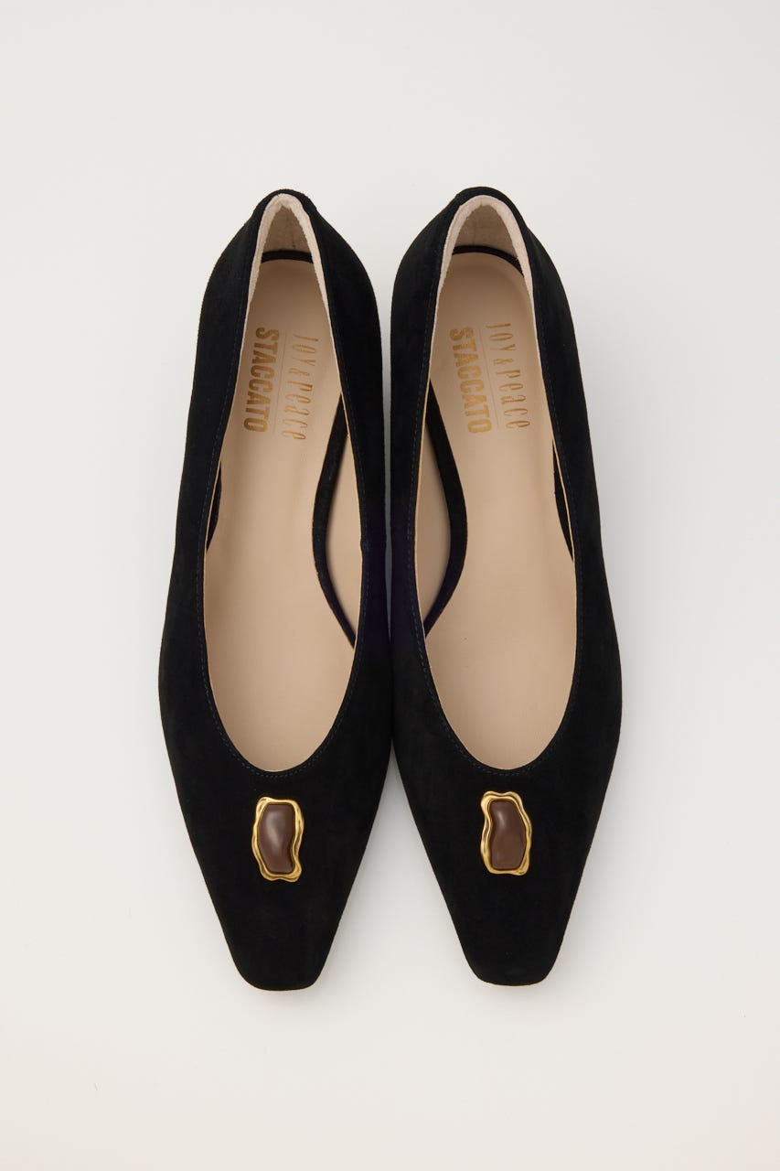 モダンマーブルヒールシューティー D/BLK 23.5cm