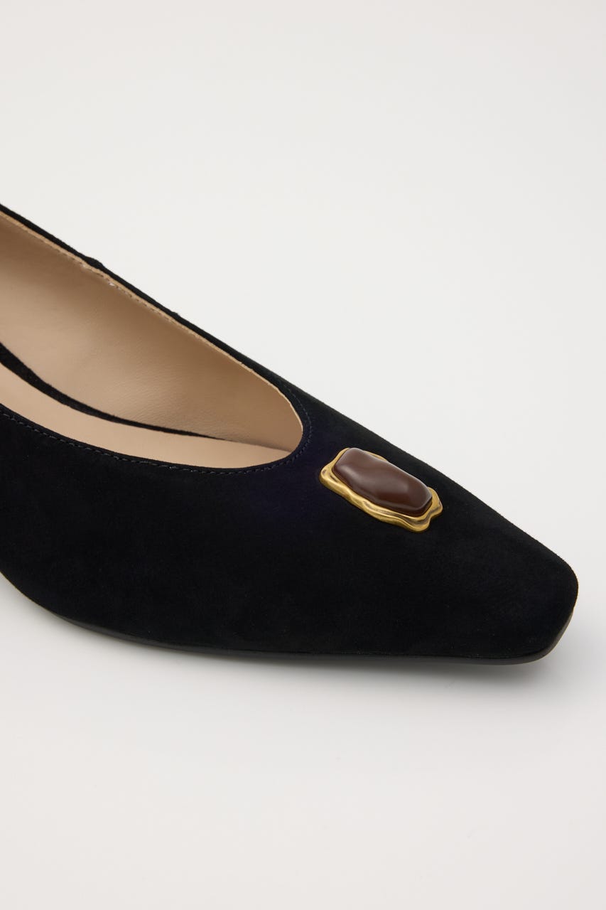 モダンマーブルヒールシューティー D/BLK 23.5cm