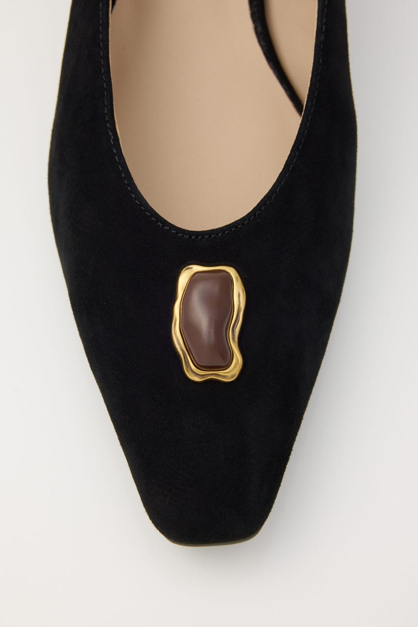モダンマーブルヒールシューティー D/BLK 23.5cm