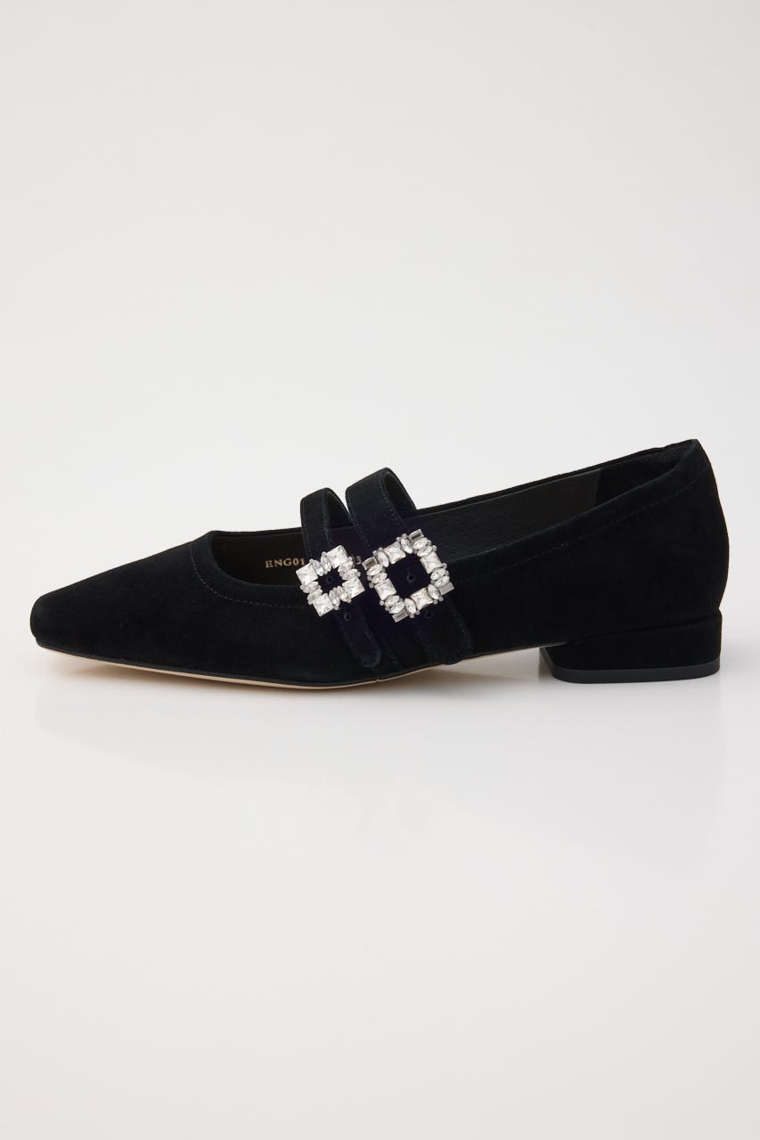 シャルビーバックルベルトパンプス D/BLK 22.5cm