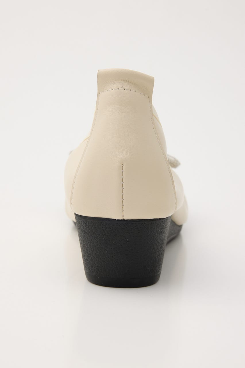 【再入荷】エリーゼウェッジソールパンプス WHT 22.0cm