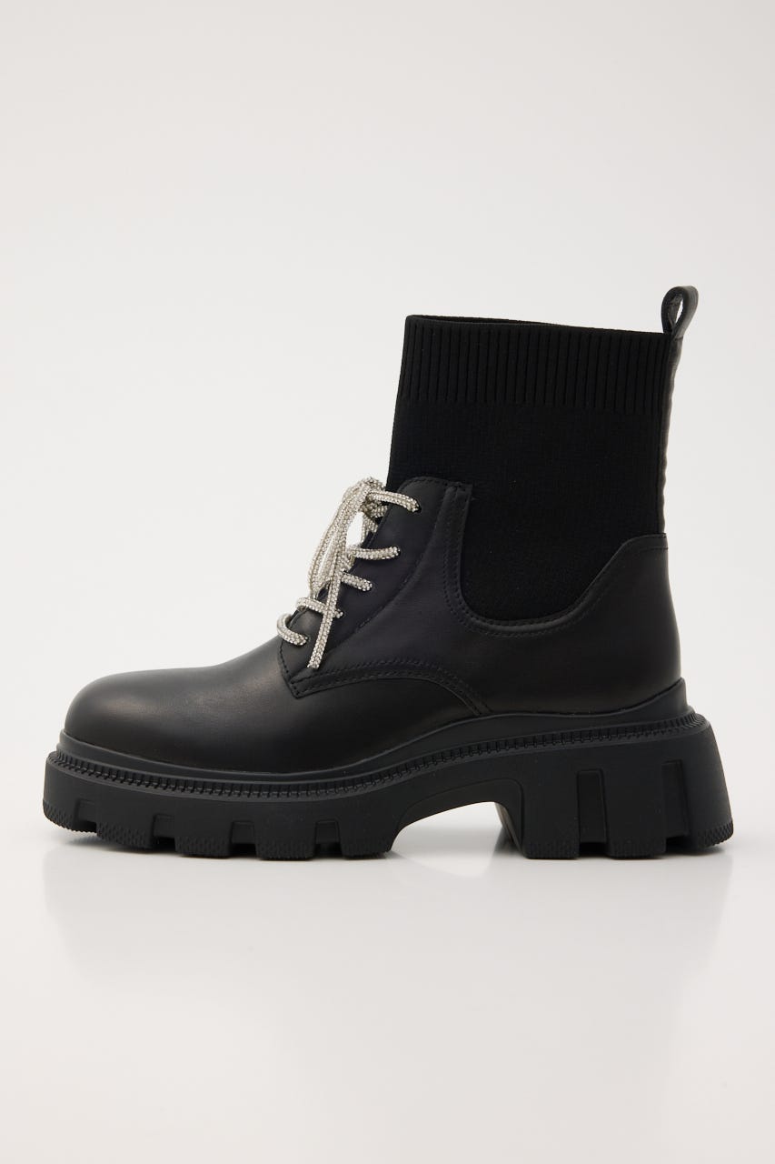 ドルチェニットコンビライトソールブーツ BLK 22.5cm