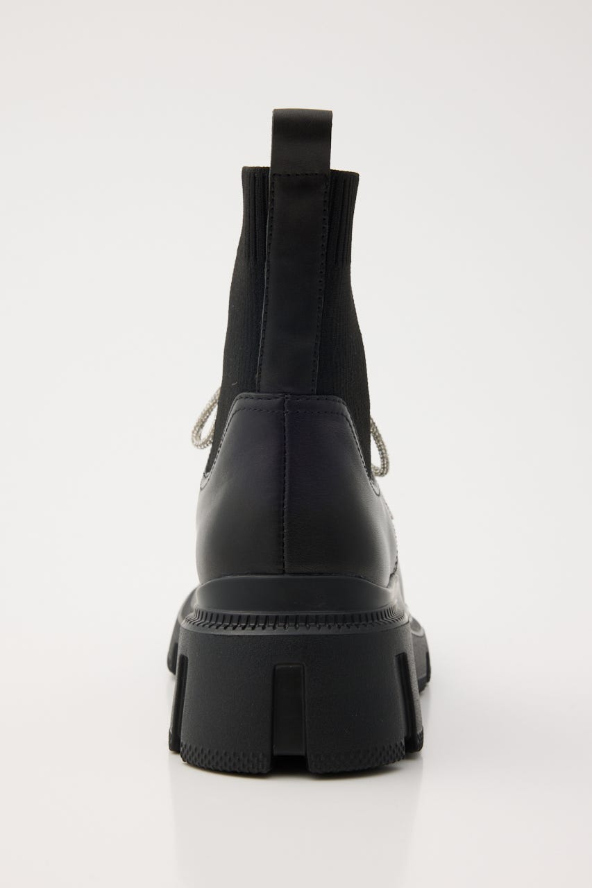 ドルチェニットコンビライトソールブーツ BLK 22.5cm
