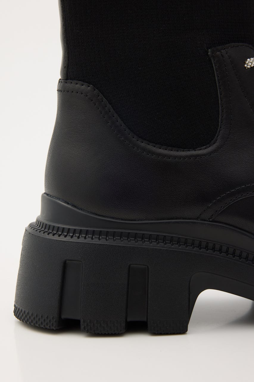 ドルチェニットコンビライトソールブーツ BLK 22.5cm