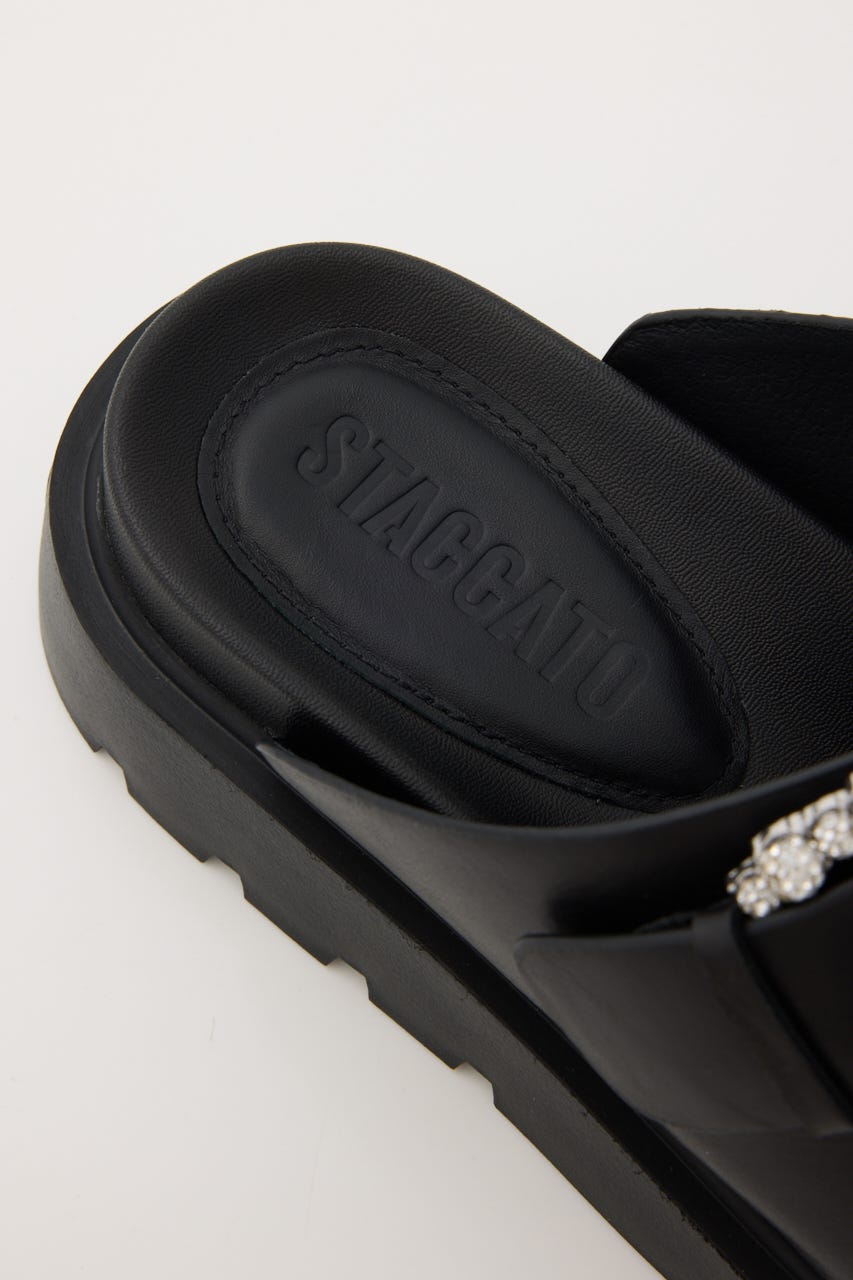 ピアスフィアコンフォートサンダル BLK 22.5cm