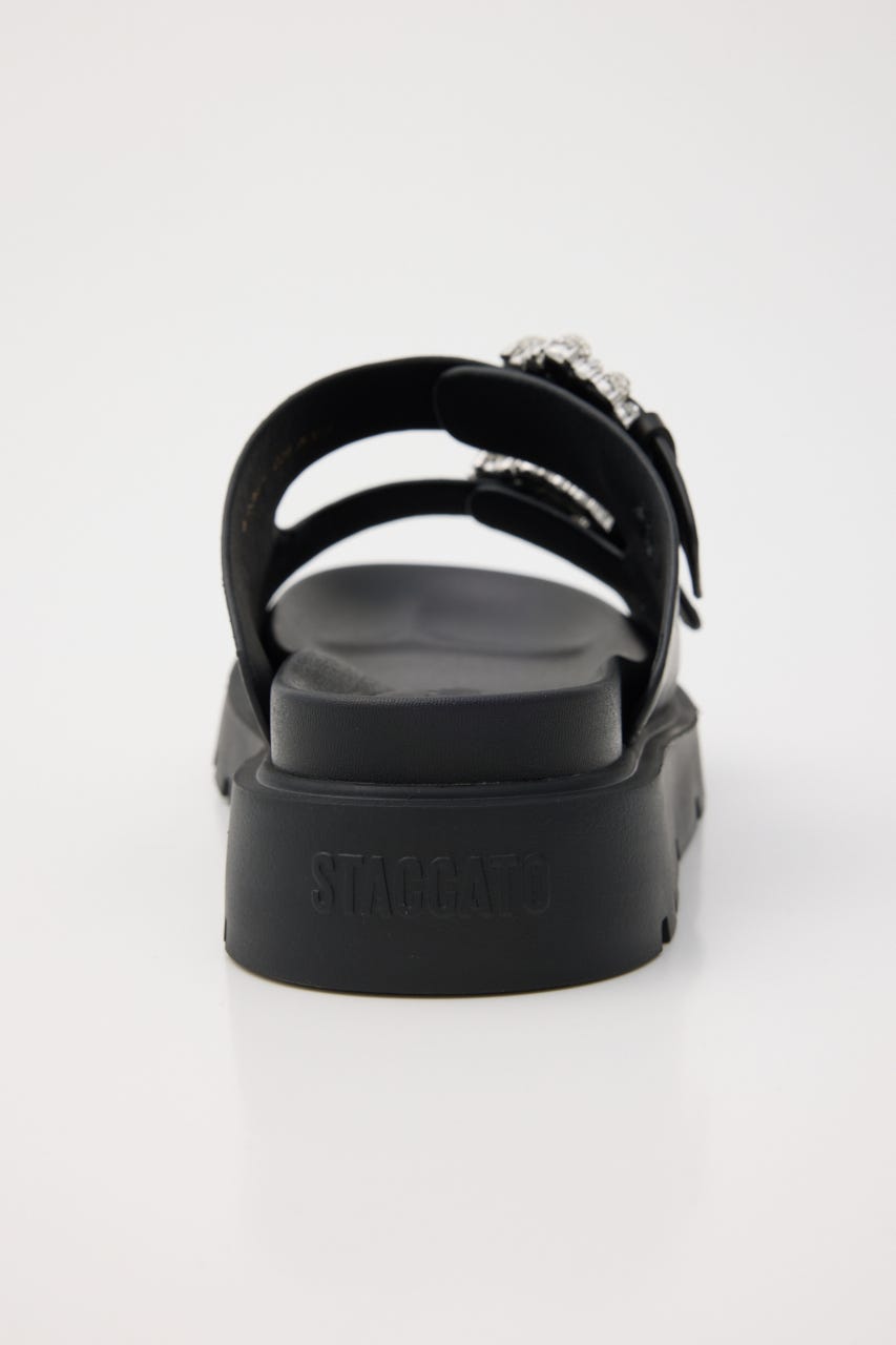 ピアスフィアコンフォートサンダル BLK 22.5cm