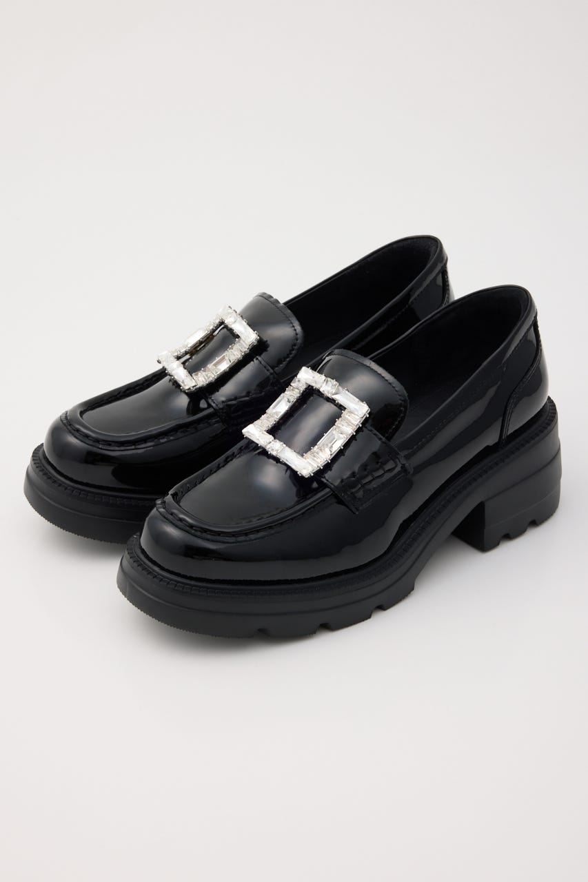 アリアタンクヒールローファー L/BLK 23.0cm