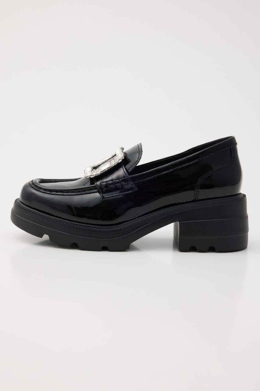 アリアタンクヒールローファー L/BLK 23.0cm