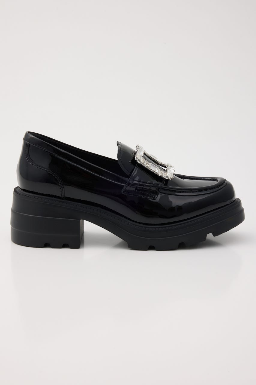 アリアタンクヒールローファー L/BLK 23.0cm
