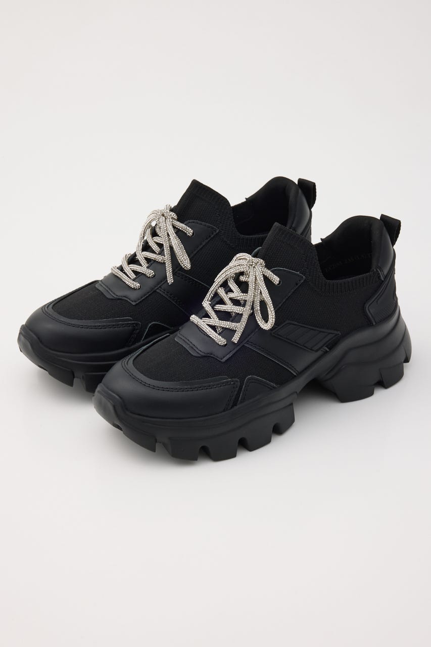 ドルチェライトニットボリュームスニーカー BLK 25.0cm