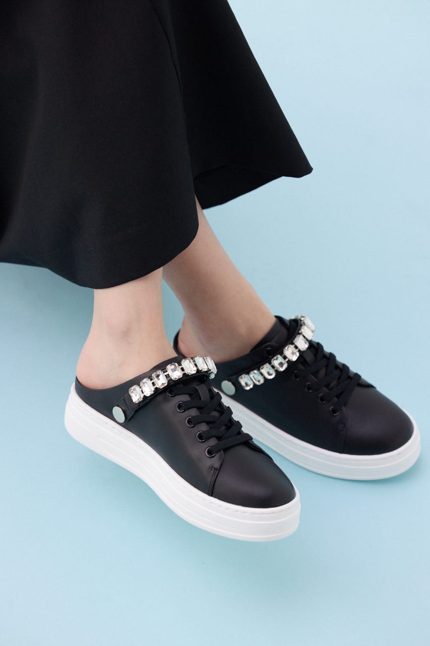 ２wayビジューベルトスニーカーサンダル BLK 23.5cm