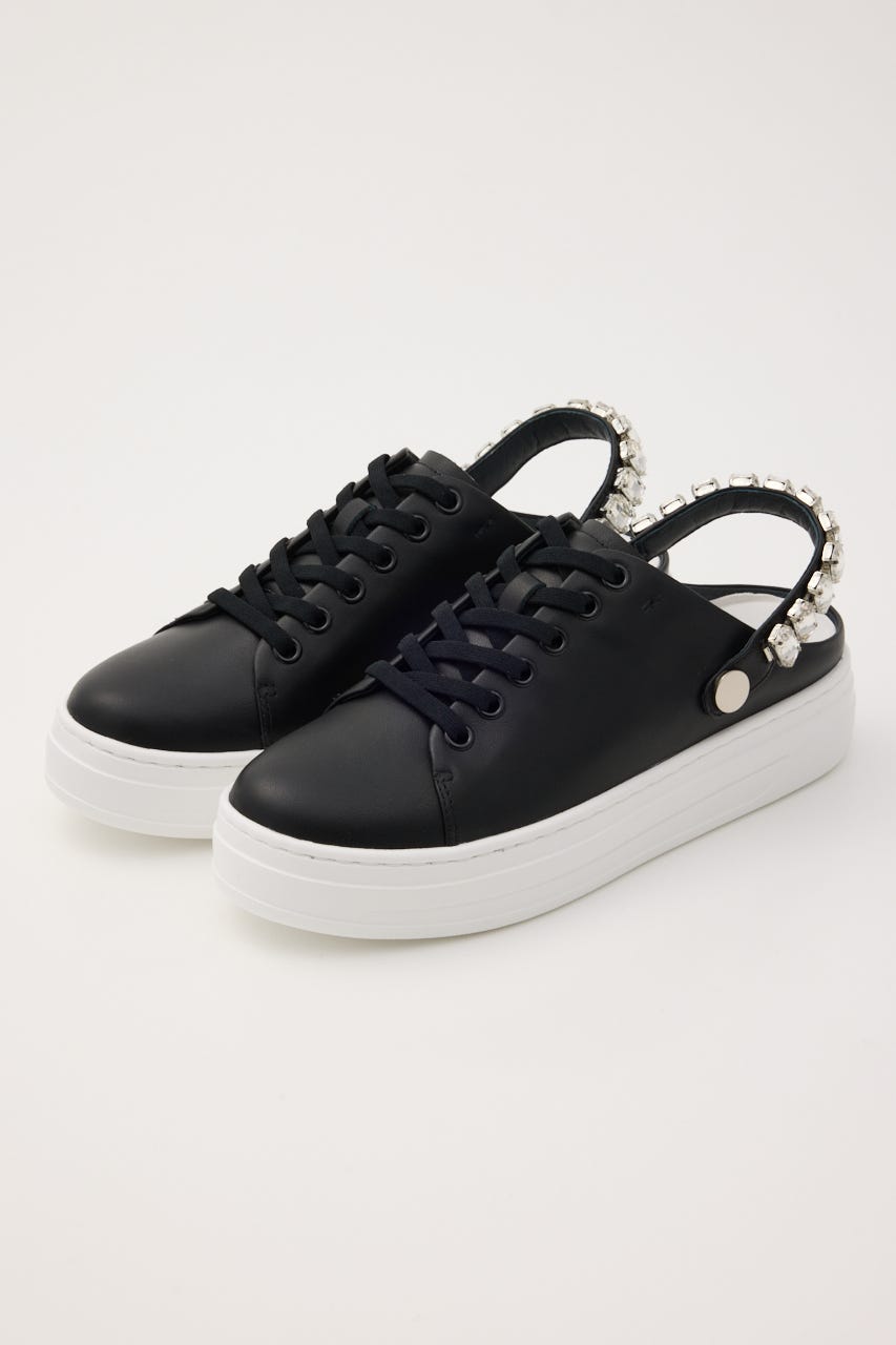 ２wayビジューベルトスニーカーサンダル BLK 23.5cm