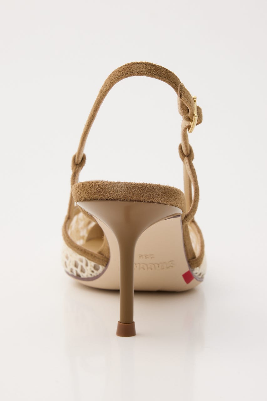 クロシェエバックオープンパンプス WHT 23.0cm