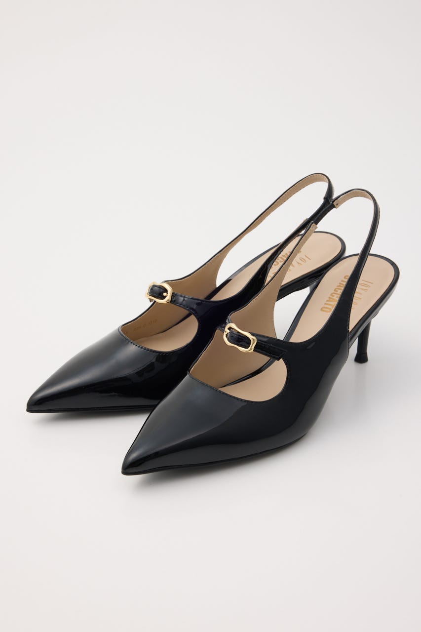 スリングアジャストパンプス L/BLK 24.0cm