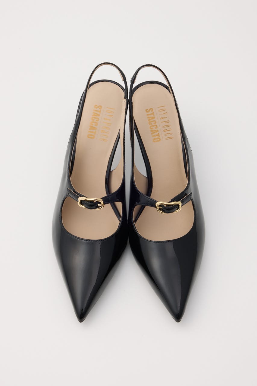 スリングアジャストパンプス L/BLK 24.0cm