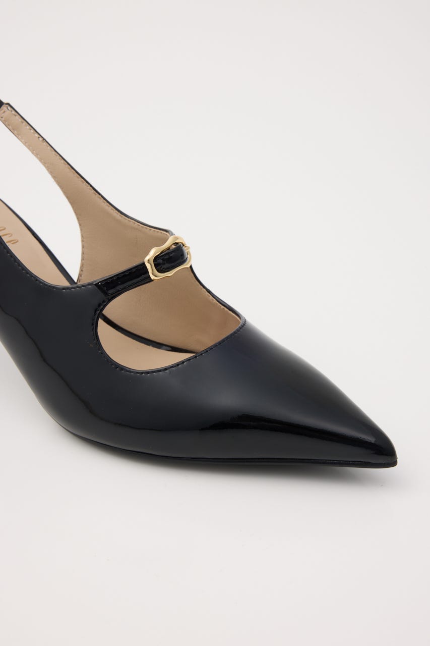 スリングアジャストパンプス L/BLK 24.0cm