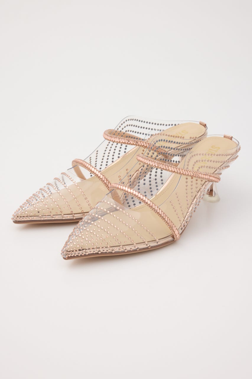 ダイヤウェービーヌーディーミュールパンプス P.GLD 23.5cm