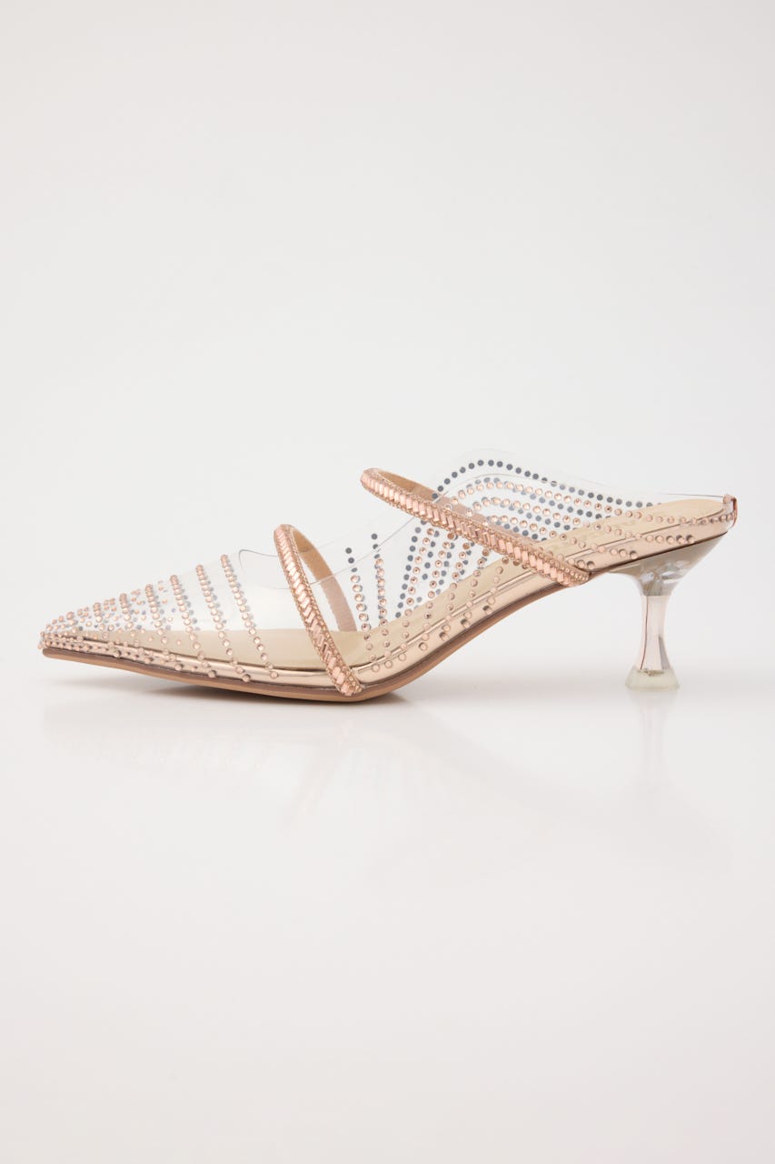 ダイヤウェービーヌーディーミュールパンプス P.GLD 23.5cm