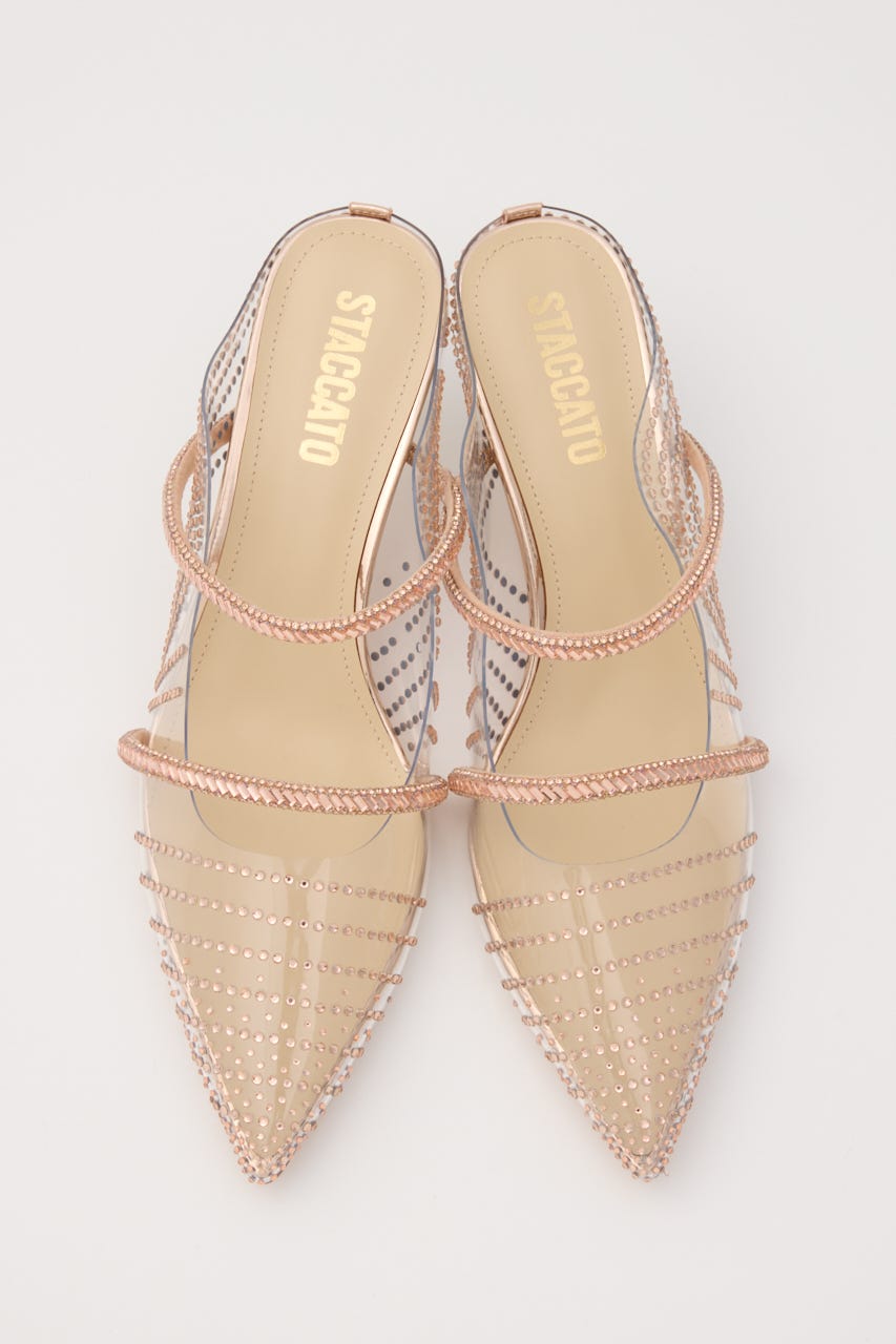 ダイヤウェービーヌーディーミュールパンプス P.GLD 23.5cm