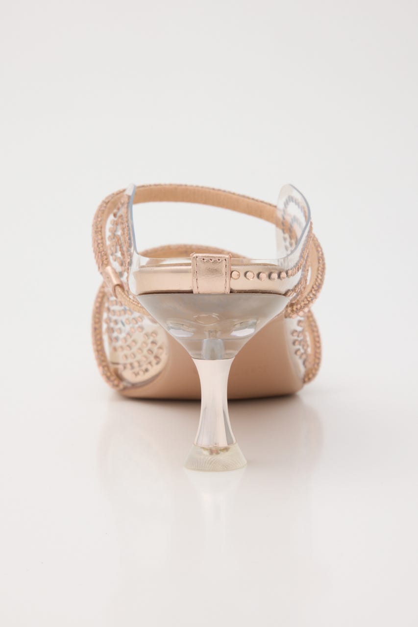 ダイヤウェービーヌーディーミュールパンプス P.GLD 23.5cm