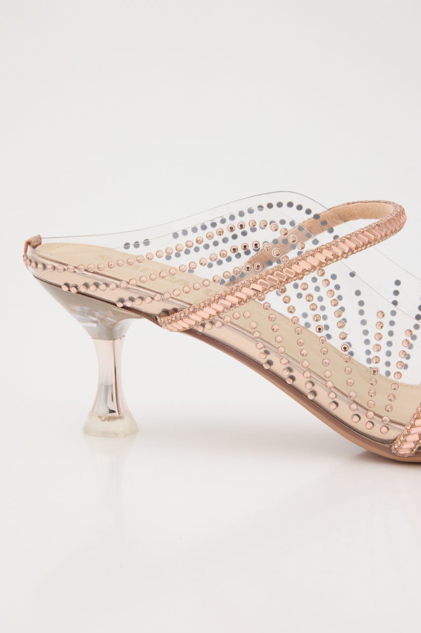 ダイヤウェービーヌーディーミュールパンプス P.GLD 23.5cm