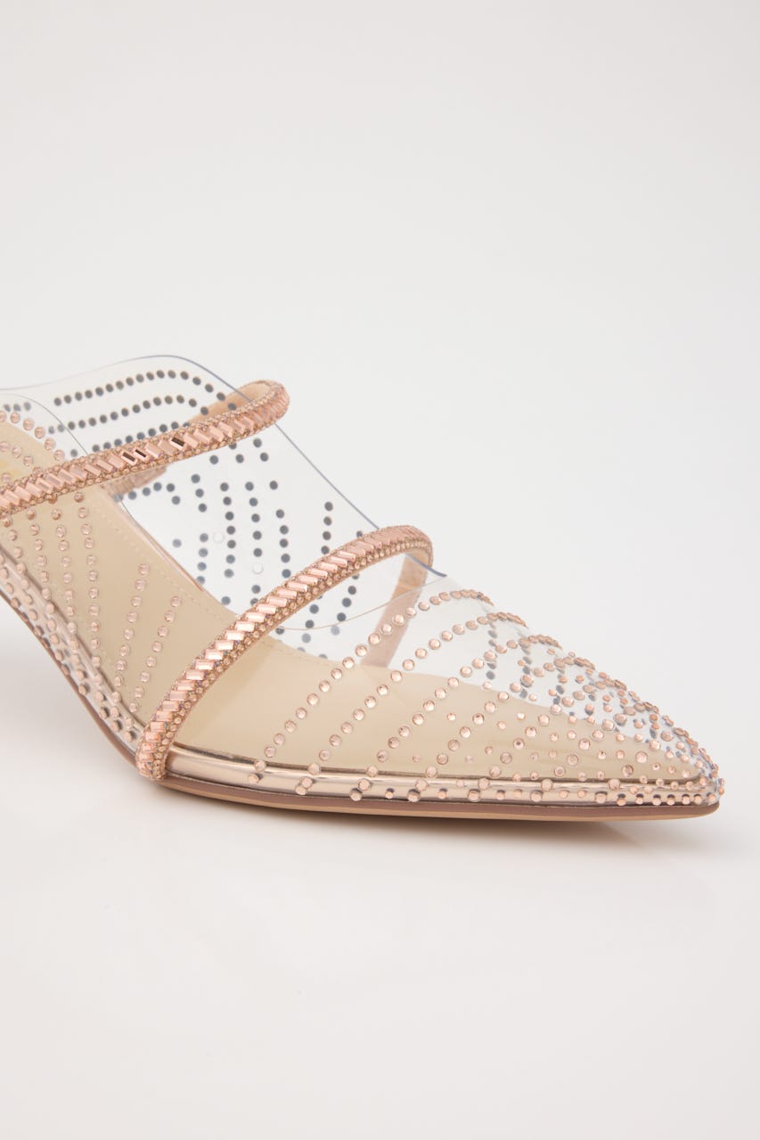 ダイヤウェービーヌーディーミュールパンプス P.GLD 23.5cm