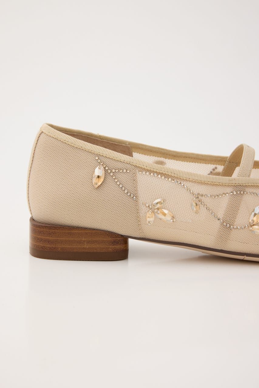 エンブロイドメッシュフラット ECRU 24.0cm