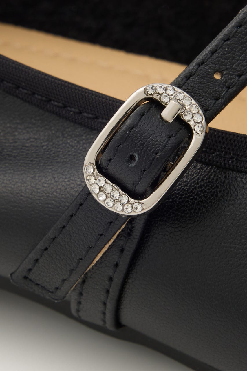 クロスリボンメリージェーンフラット BLK 23.5cm