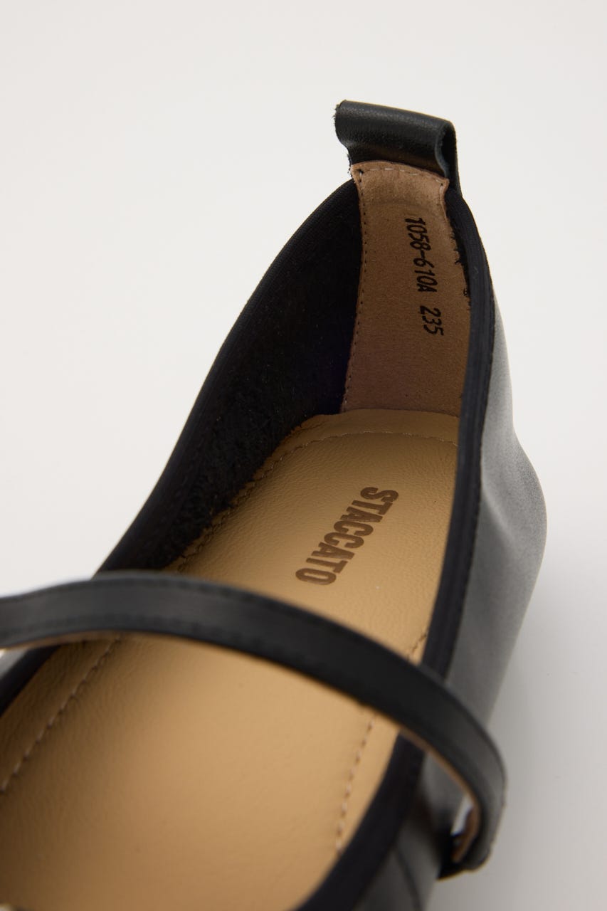 クロスリボンメリージェーンフラット BLK 23.5cm