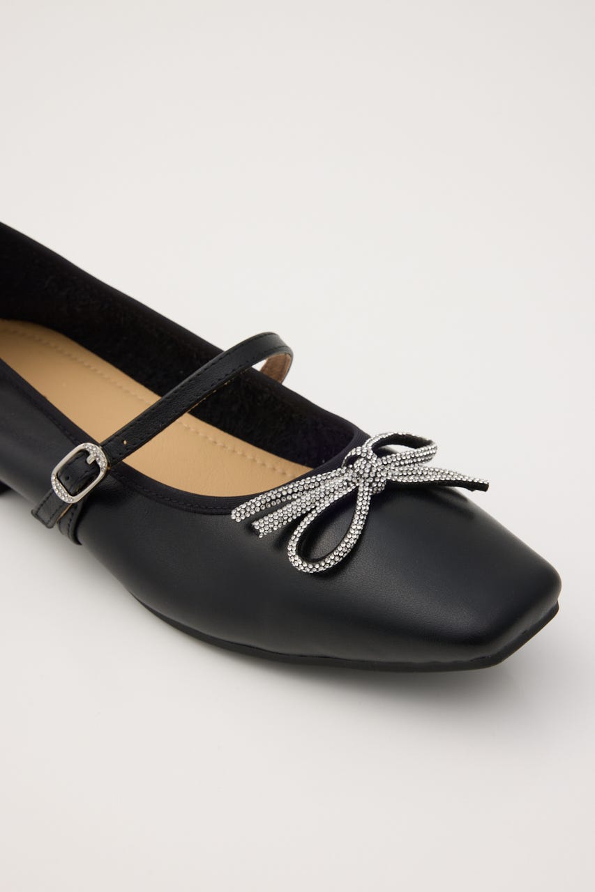 クロスリボンメリージェーンフラット BLK 23.5cm