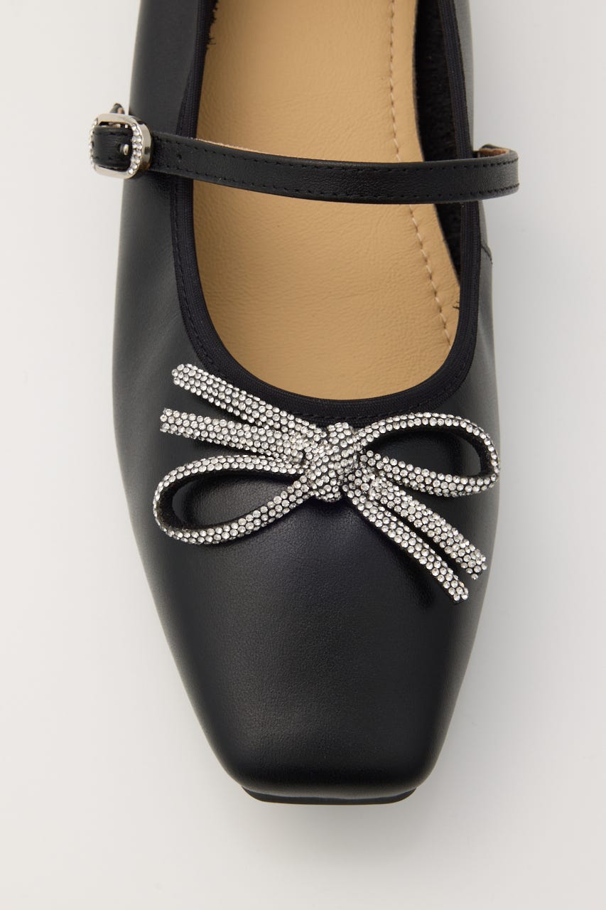 クロスリボンメリージェーンフラット BLK 23.5cm