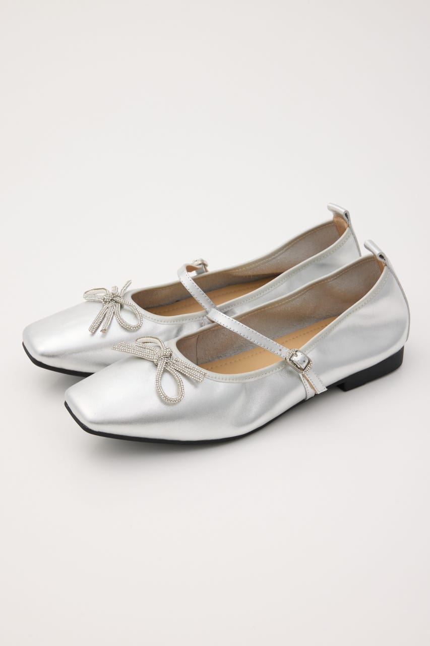 クロスリボンメリージェーンフラット SLV 23.5cm