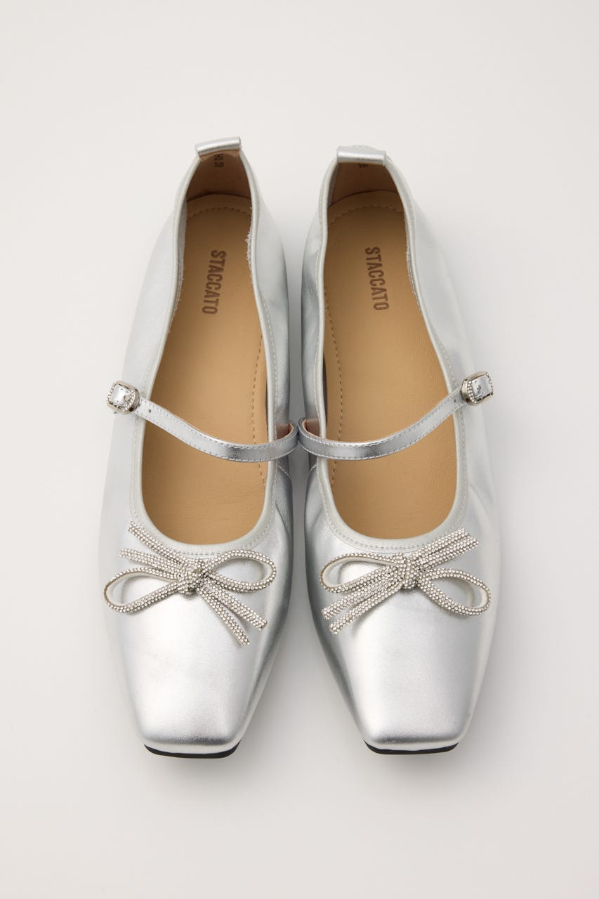 クロスリボンメリージェーンフラット SLV 23.5cm