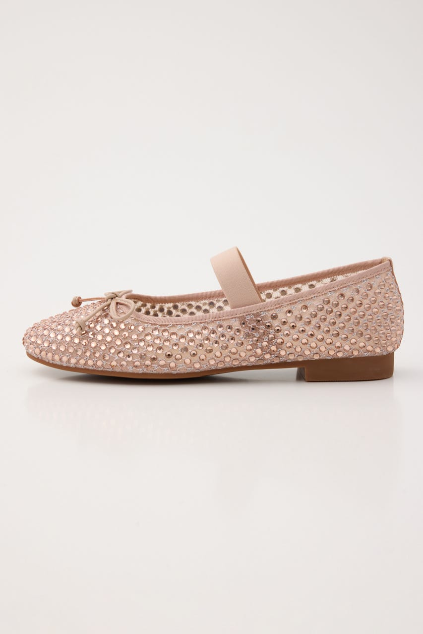 クリスタルメッシュリボンフラット S.Pink 23.5cm