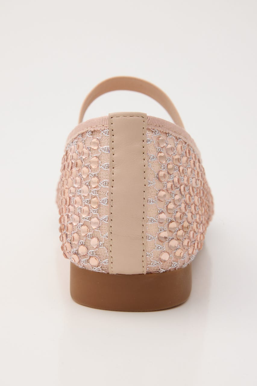 クリスタルメッシュリボンフラット S.Pink 23.5cm