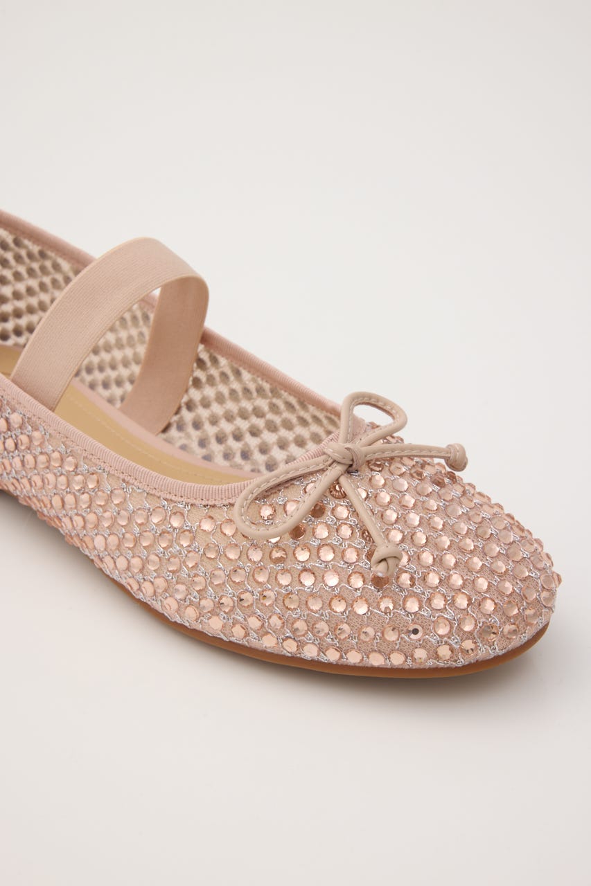 クリスタルメッシュリボンフラット S.Pink 23.5cm