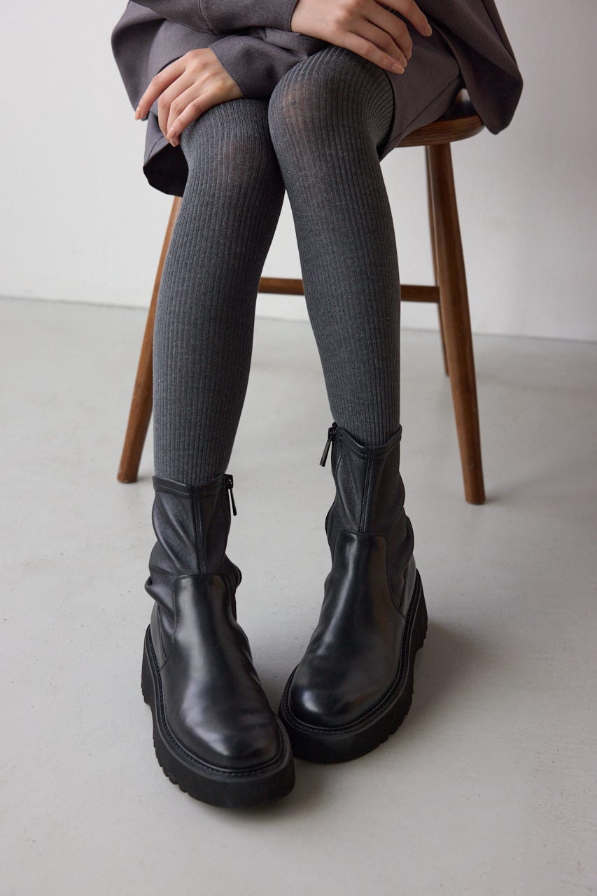 ジュードストレッチミディブーツ BLK 22.5cm