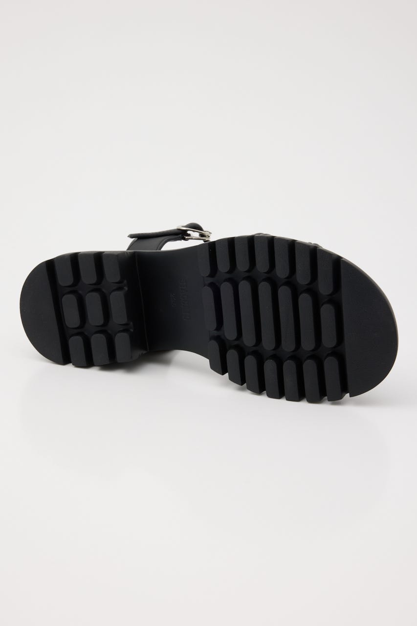 クレープツイストタンクソールサンダル BLK 23.5cm