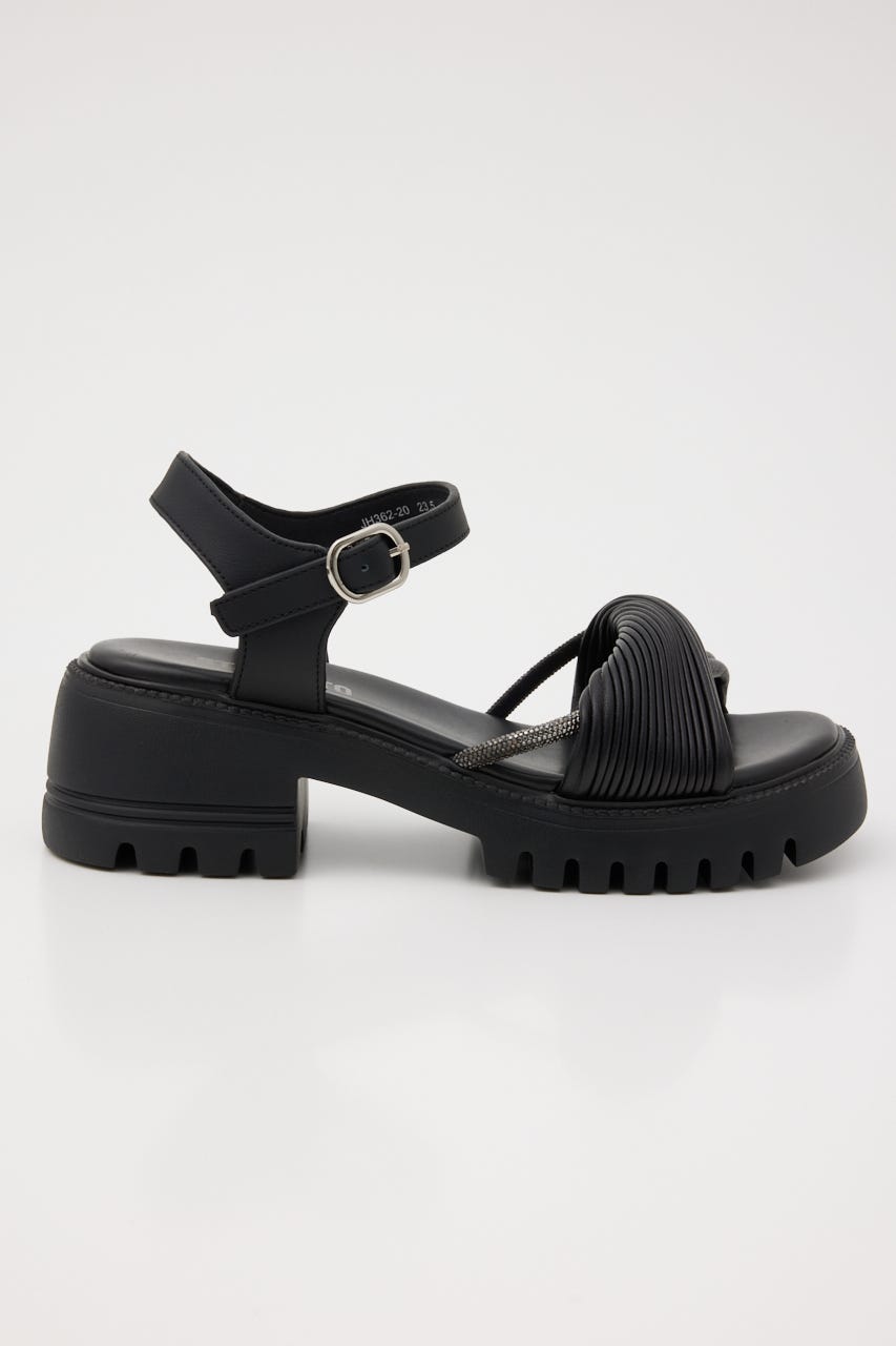 クレープツイストタンクソールサンダル BLK 23.5cm