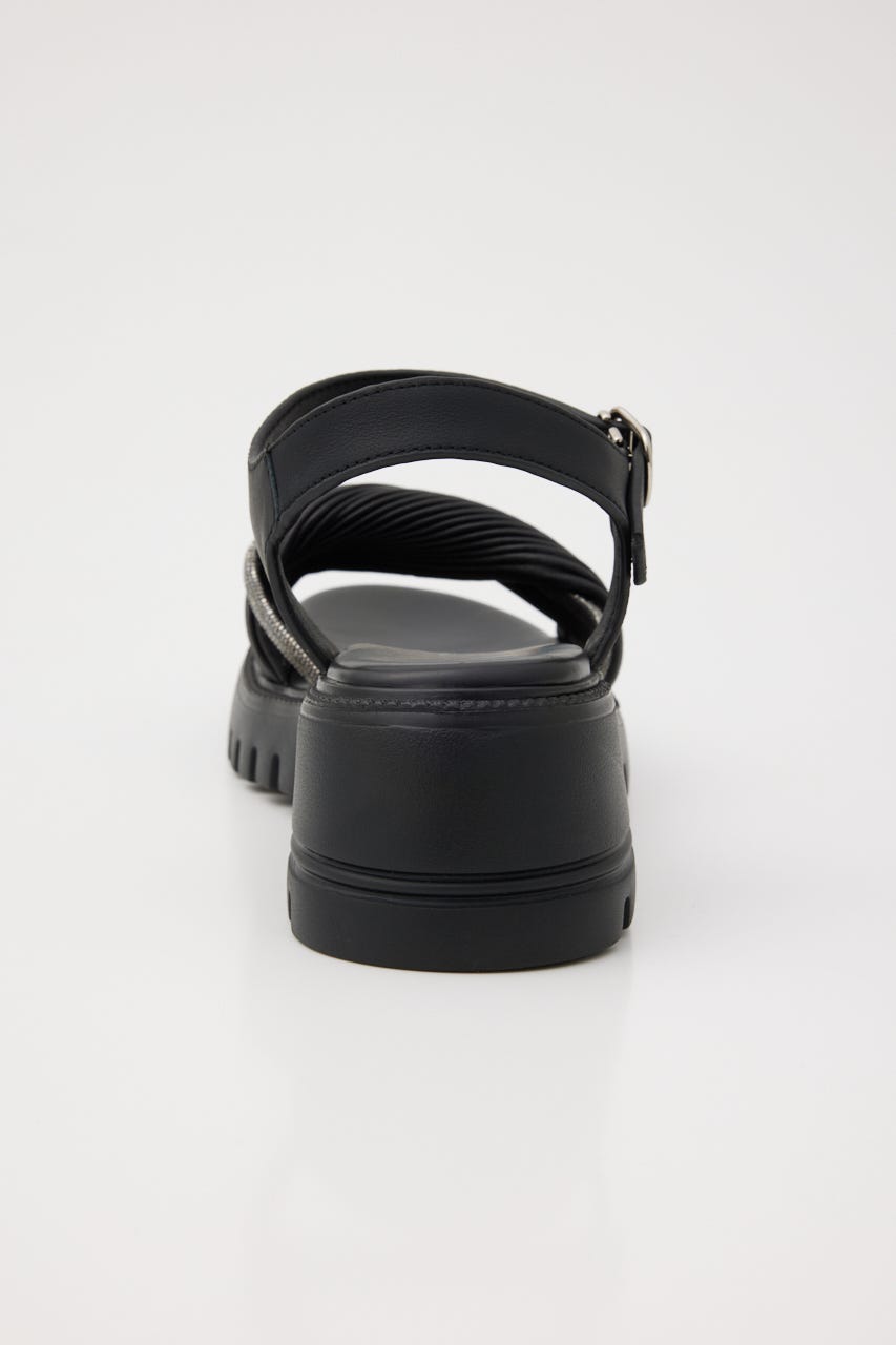 クレープツイストタンクソールサンダル BLK 23.5cm