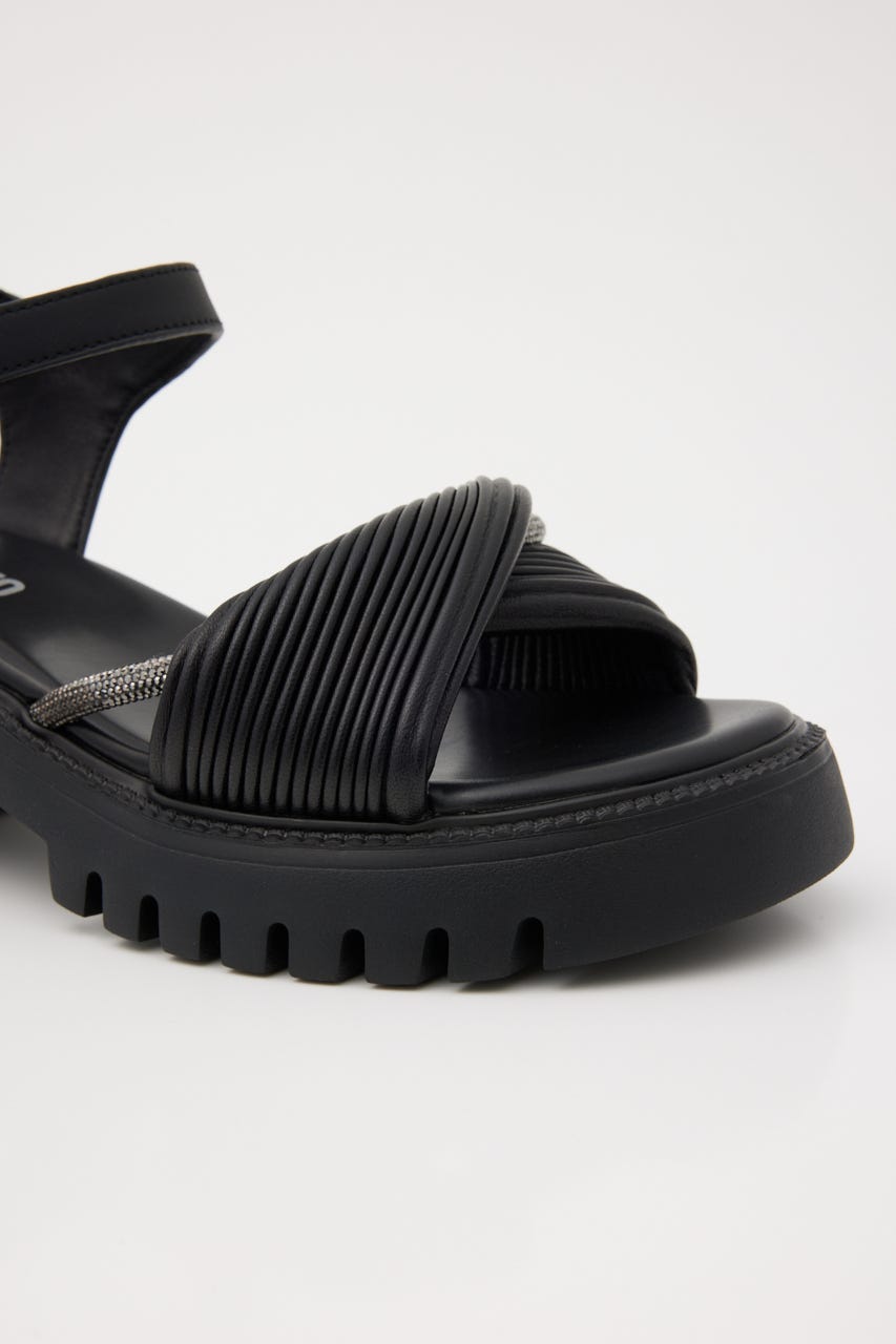 クレープツイストタンクソールサンダル BLK 23.5cm