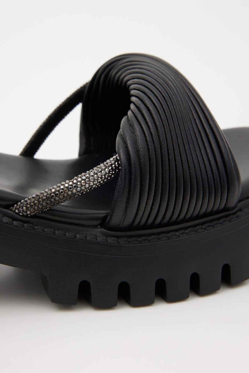 クレープツイストタンクソールサンダル BLK 23.5cm