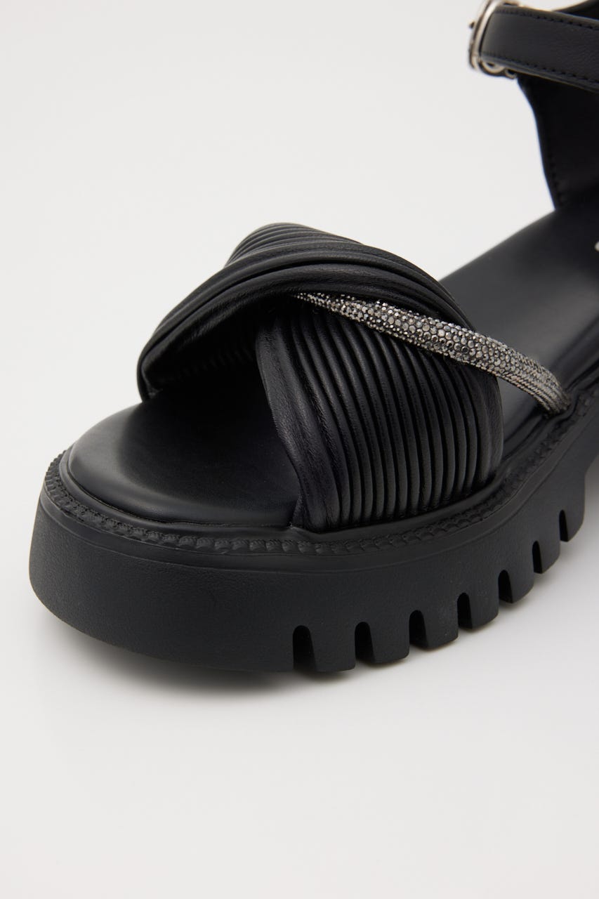 クレープツイストタンクソールサンダル BLK 23.5cm