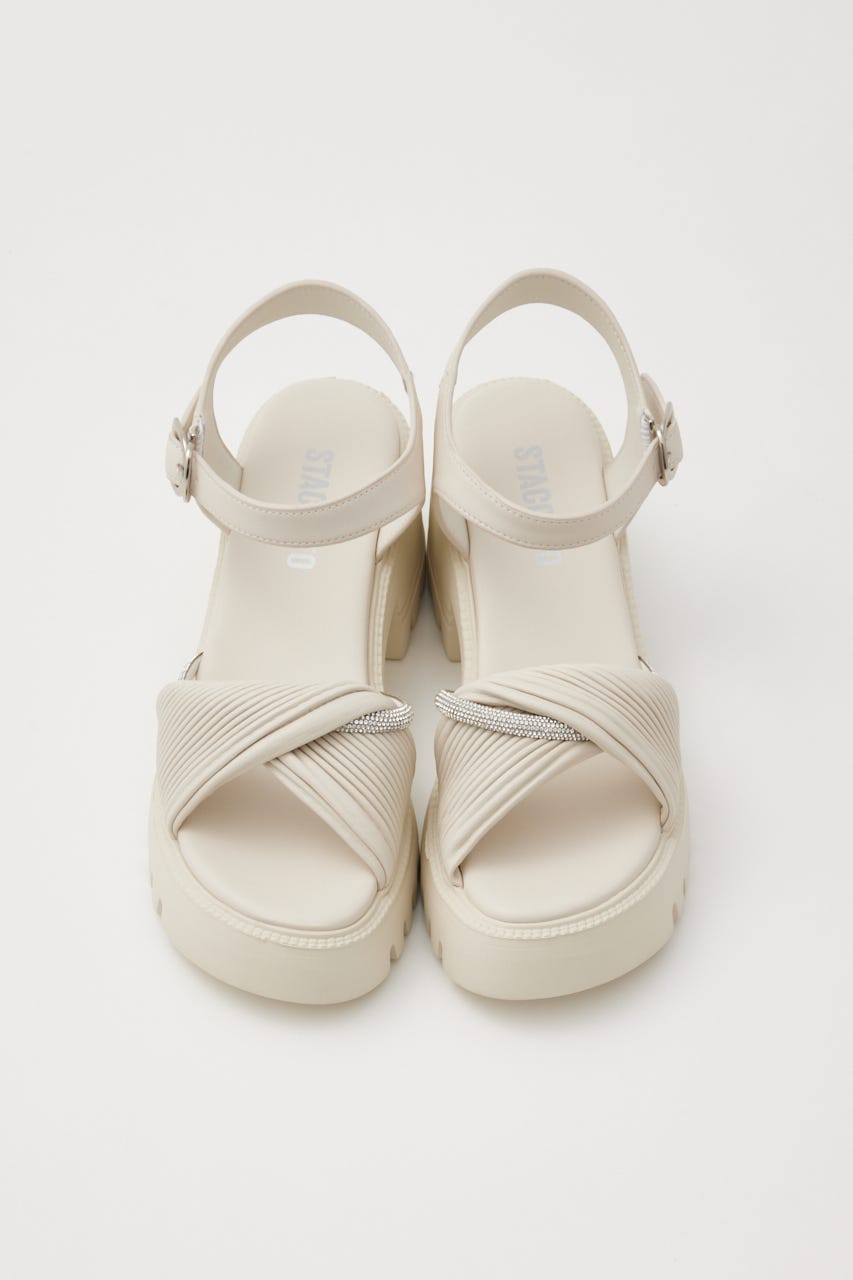 クレープツイストタンクソールサンダル WHT 24.5cm