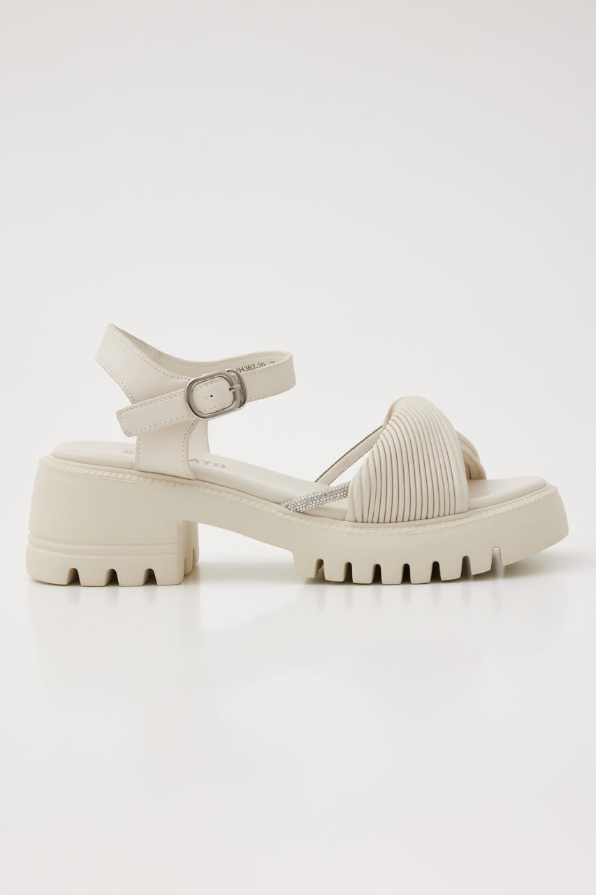 クレープツイストタンクソールサンダル WHT 24.5cm