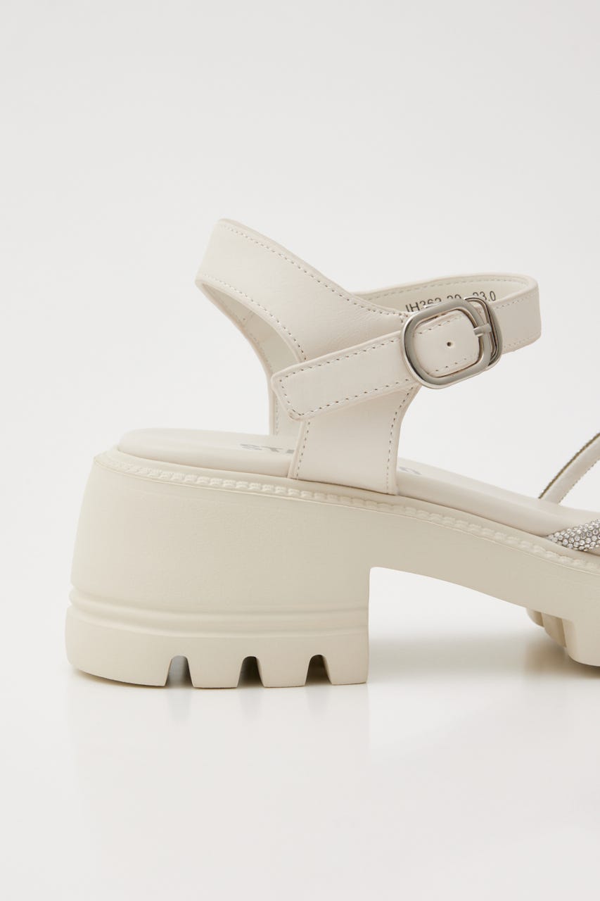 クレープツイストタンクソールサンダル WHT 24.5cm