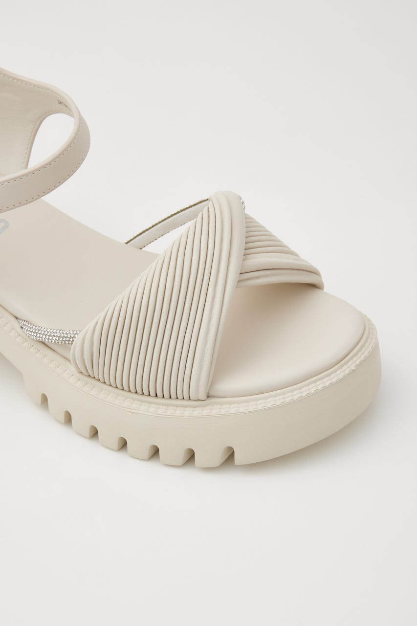 クレープツイストタンクソールサンダル WHT 24.5cm