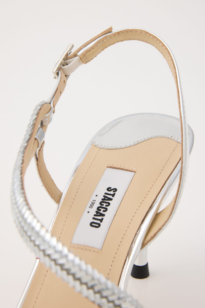 ジャスミングリタリングヒールサンダル SLV 24.0cm